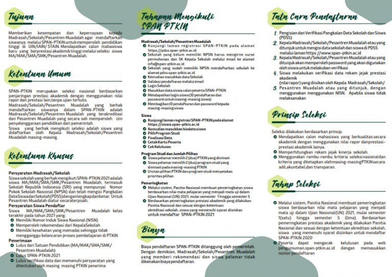 Pendaftaran SPAN PTKIN 2021