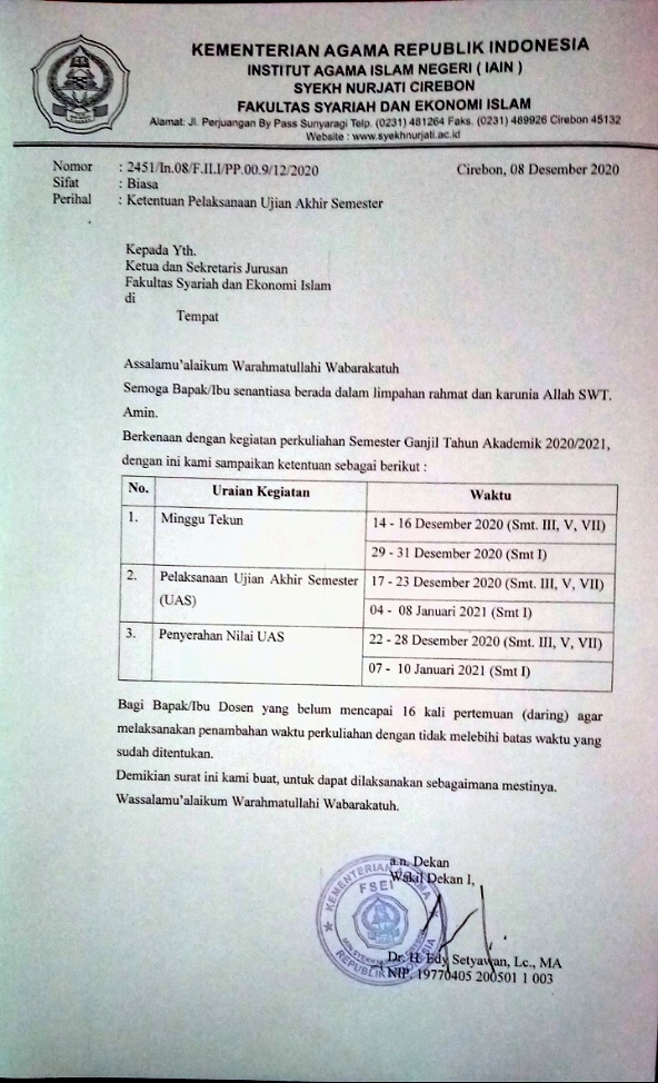Agenda UAS