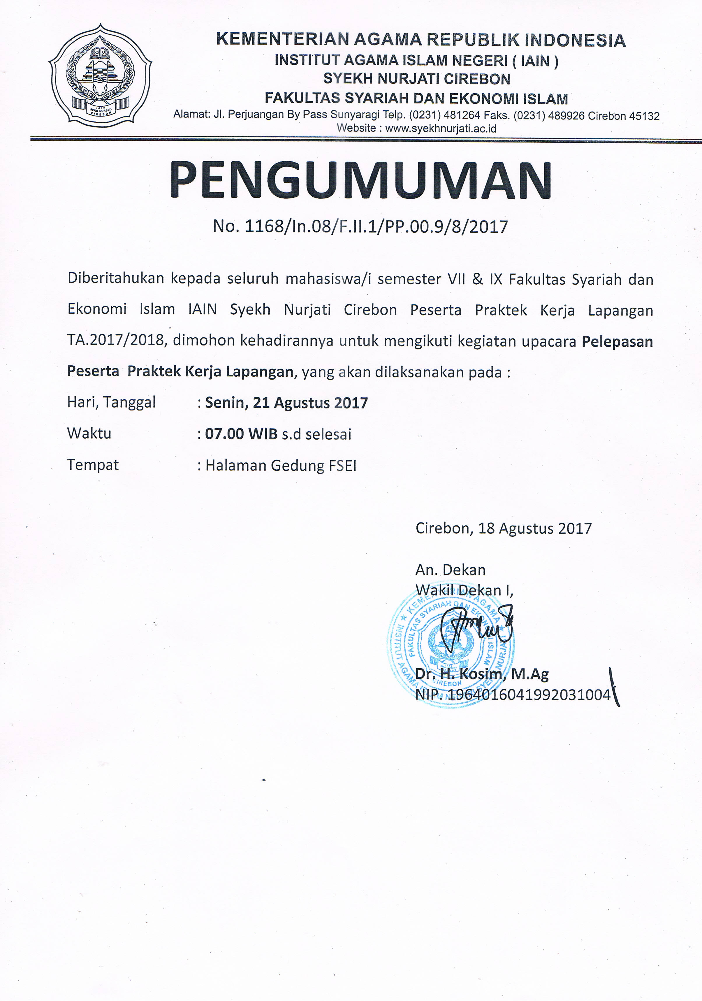 Pelepasan Peserta PKL 2017