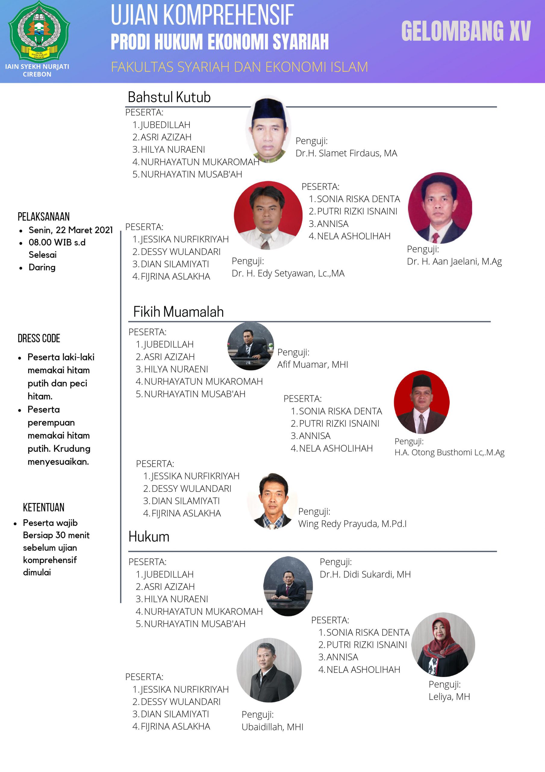 Jadwal Ujian Komprehensif Gelombang XV