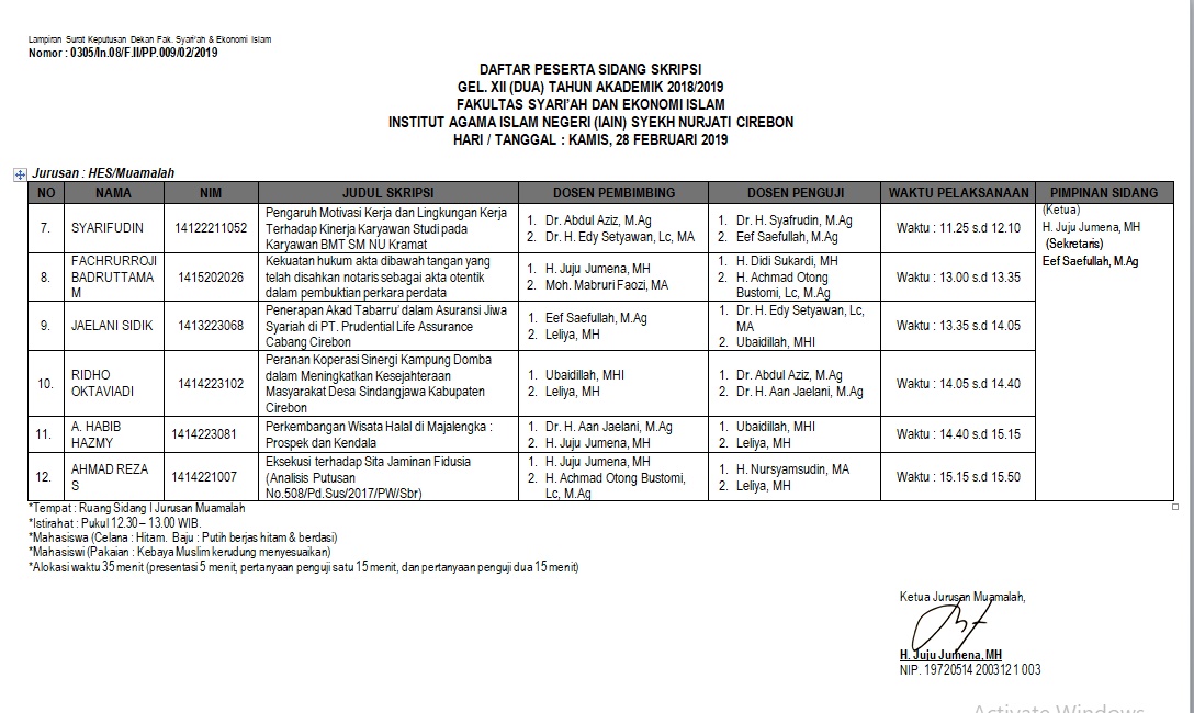 Jadwal Munawosyah Gel. XI