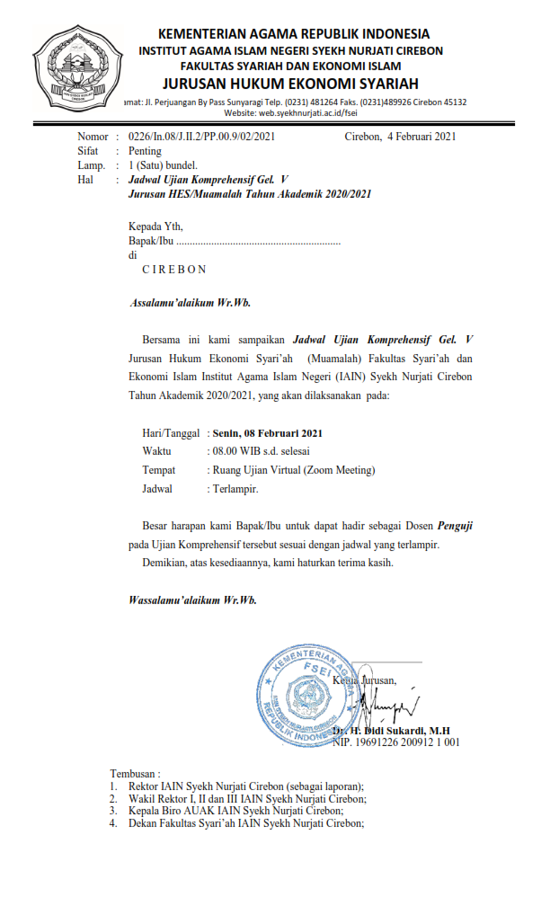 Jadwal Ujian Komprehensif Gelombang V