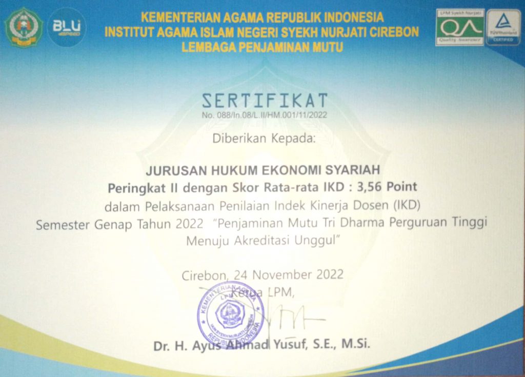 Jurusan Hukum Ekonomi Syariah Meraih Peringkat II IKD
